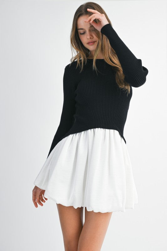 Whitney Sweater Bubble Skirt Mini