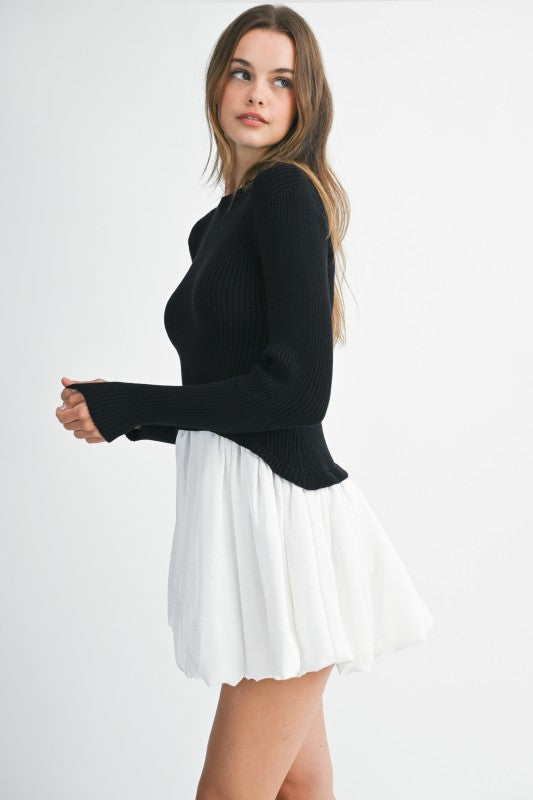 Whitney Sweater Bubble Skirt Mini