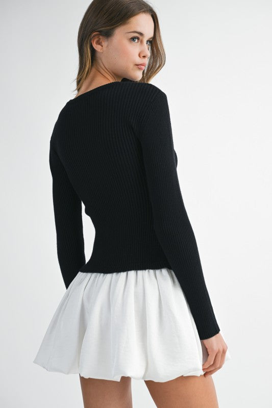 Whitney Sweater Bubble Skirt Mini