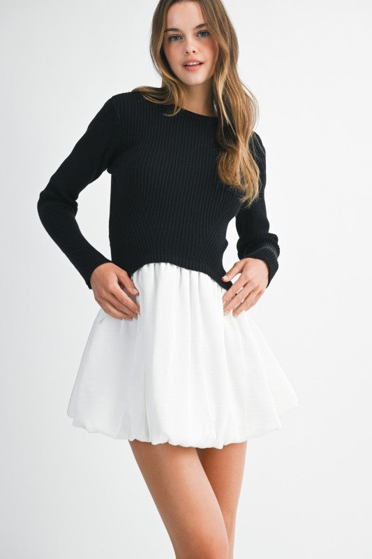 Whitney Sweater Bubble Skirt Mini