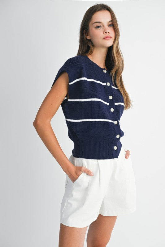 Sadie Stripe Sweater Vest