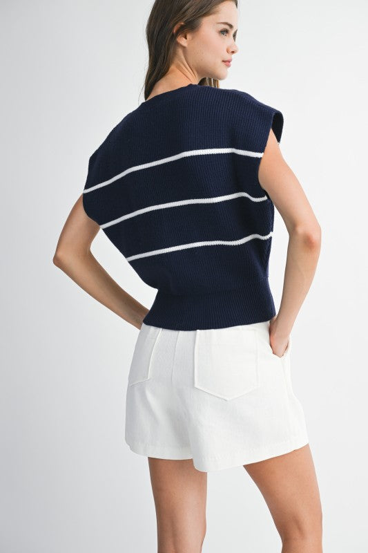 Sadie Stripe Sweater Vest