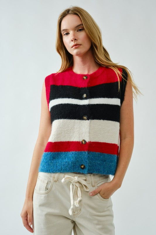 Frankie Stripe Sweater Vest