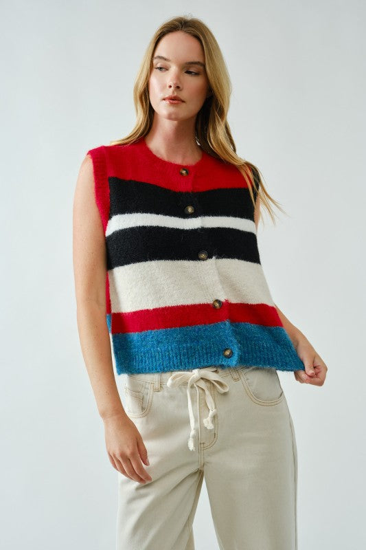 Frankie Stripe Sweater Vest