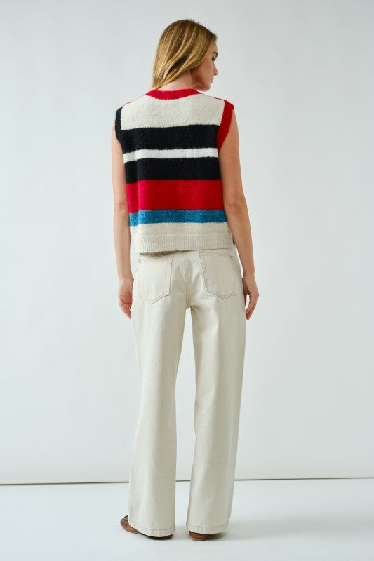 Frankie Stripe Sweater Vest