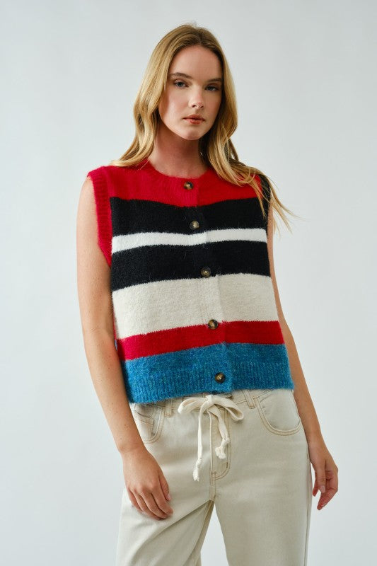 Frankie Stripe Sweater Vest