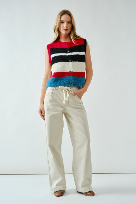 Frankie Stripe Sweater Vest