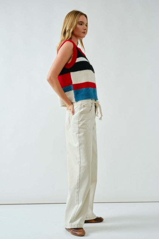 Frankie Stripe Sweater Vest