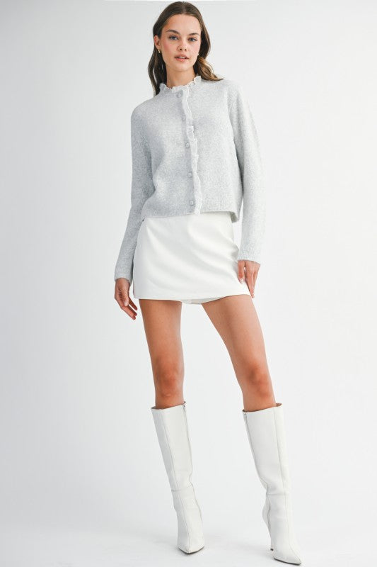 Everly Ruffle Contrast Cardigan