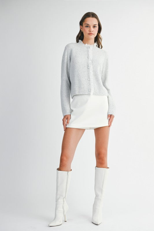 Everly Ruffle Contrast Cardigan