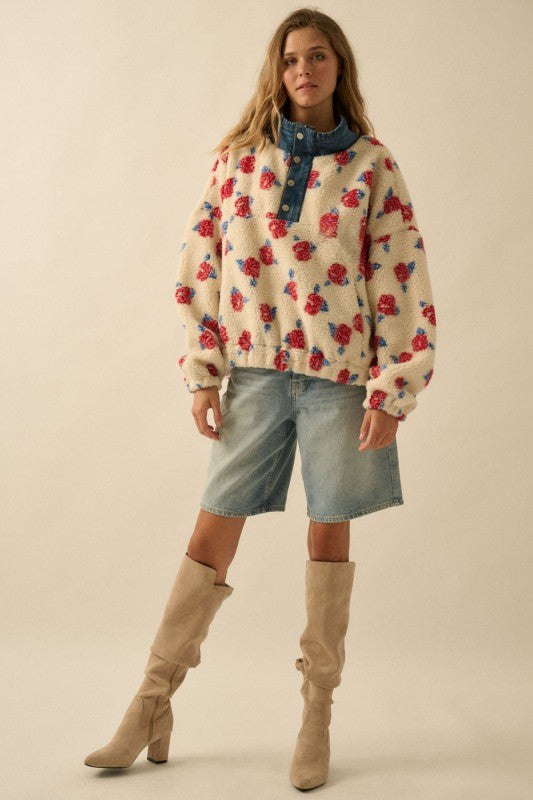 Finley Floral Fleece Pullover