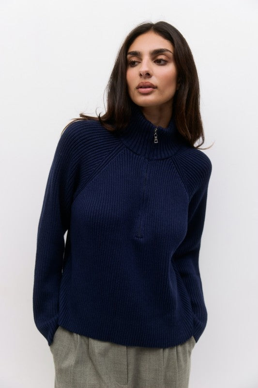 Jules Half-Zip Sweater- Navy