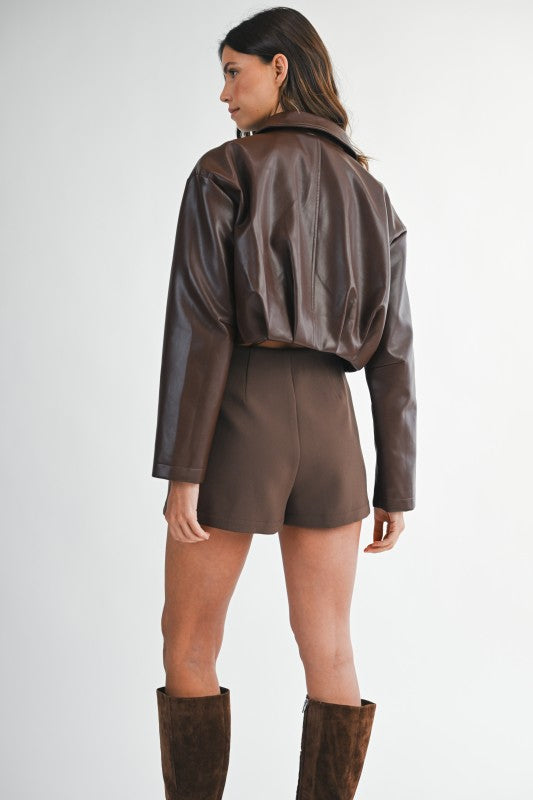 Tessa Pleated Cropped Jacket