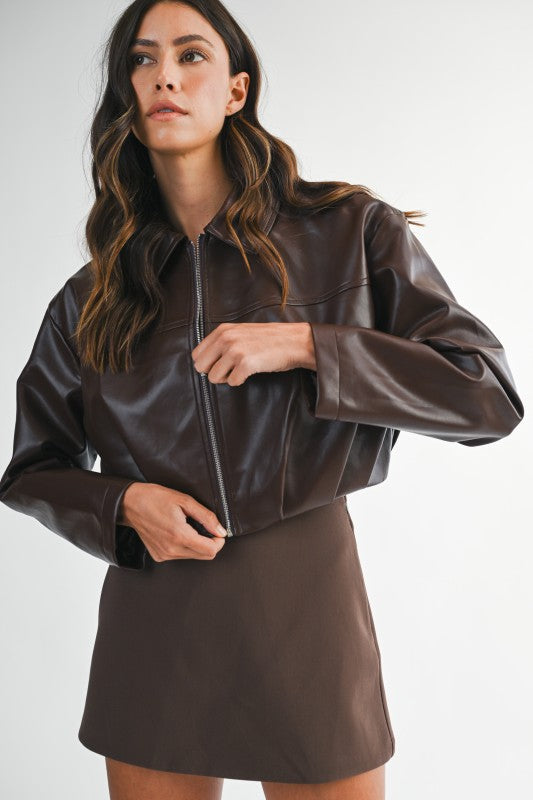 Tessa Pleated Cropped Jacket
