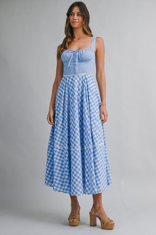 gigi midi dress Gigi Gingham Midi Dress Small
