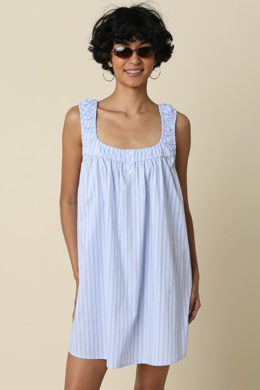 blue stripe mini dress Karlee Stripe Mini Dress Medium
