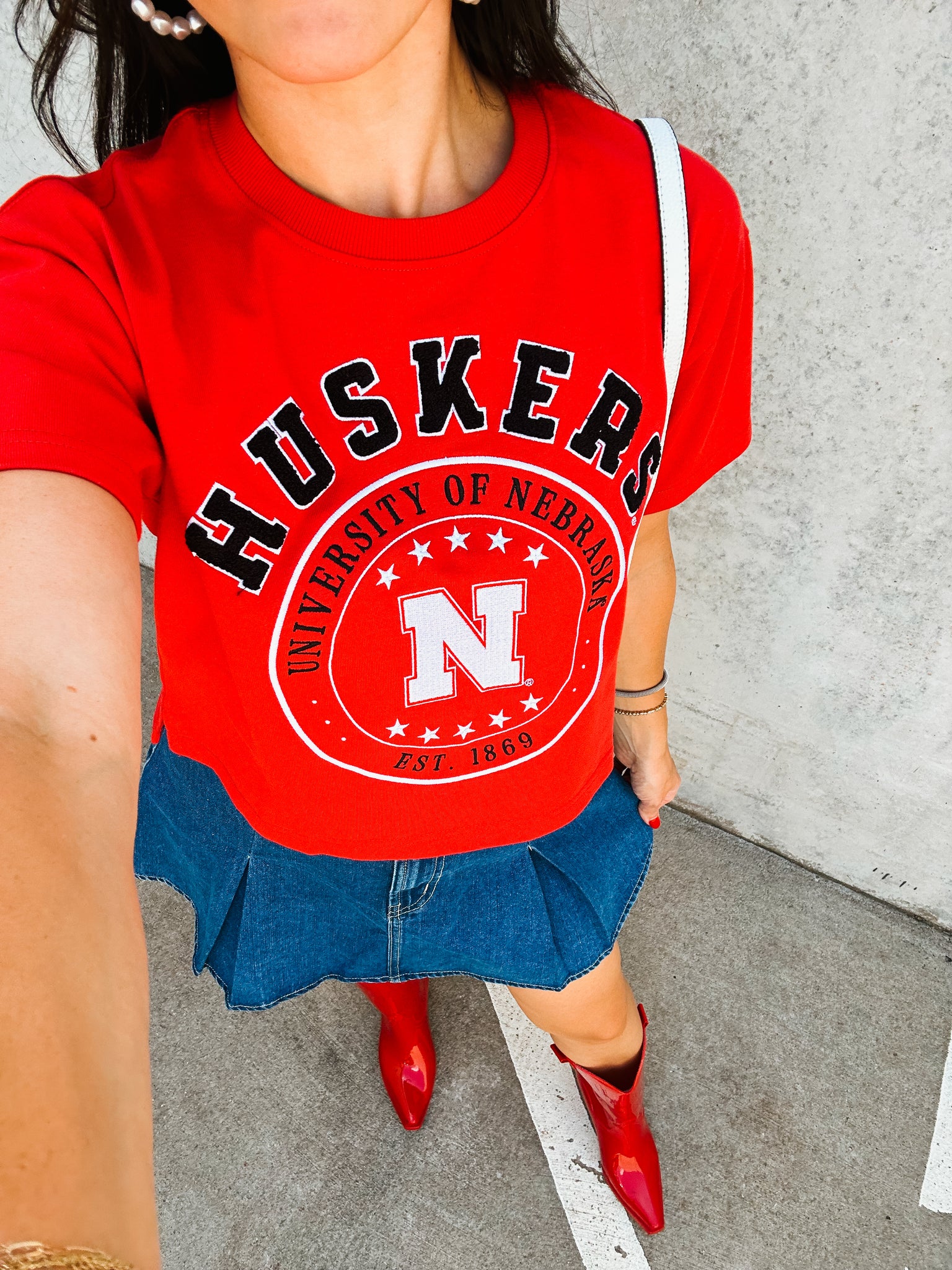 Huskers Crop Tee