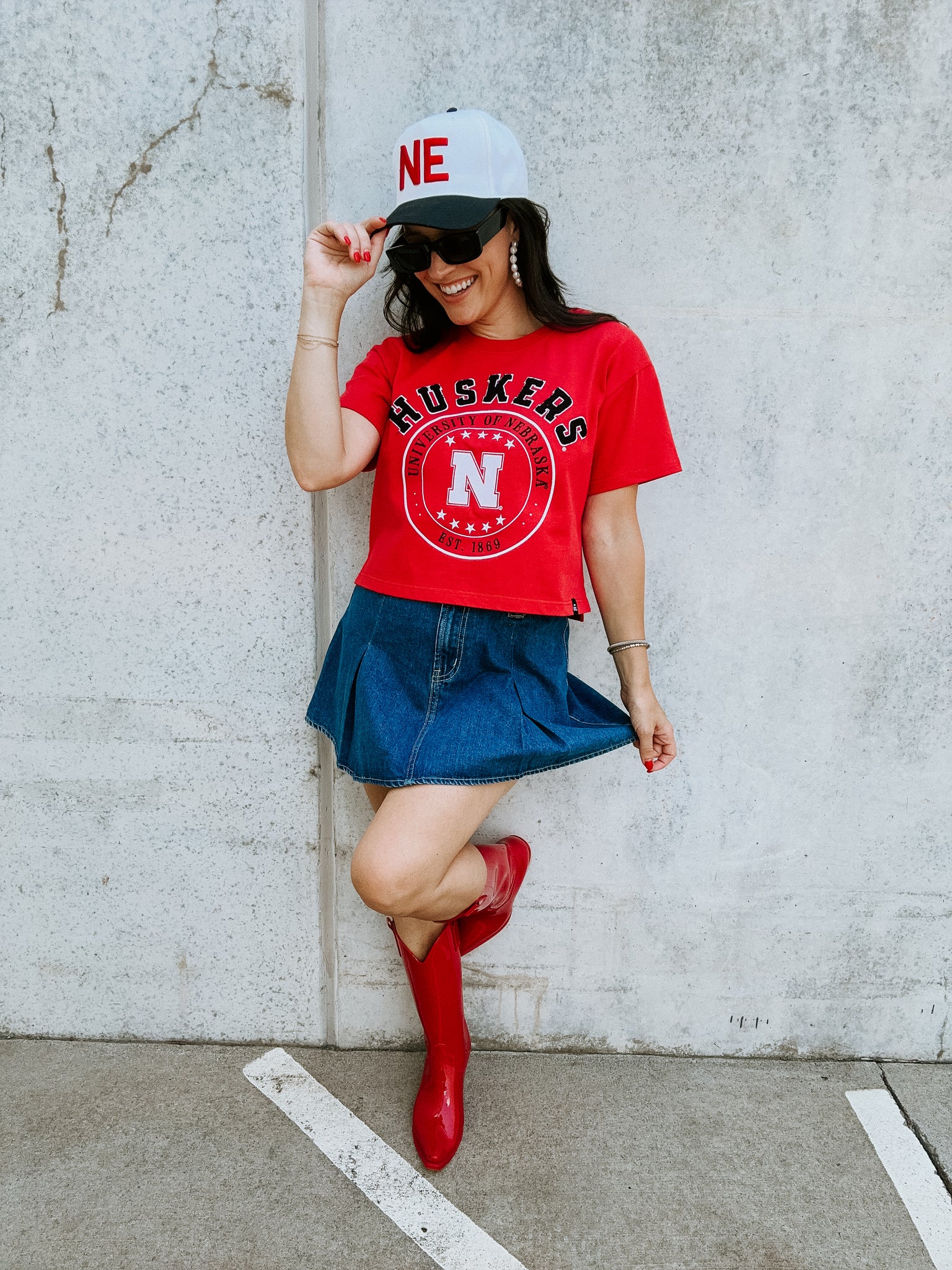 Huskers Crop Tee