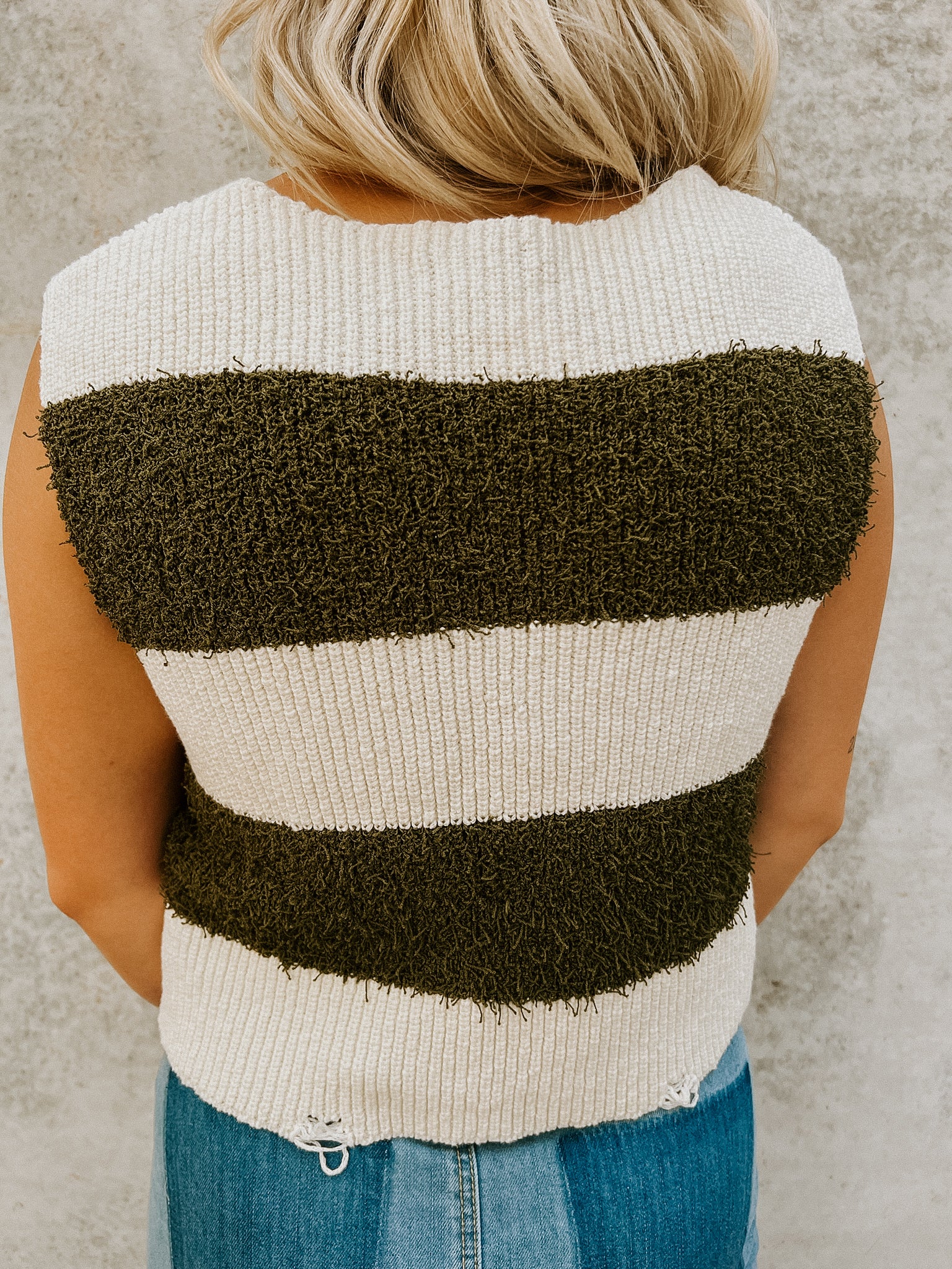 Olive Striped Top