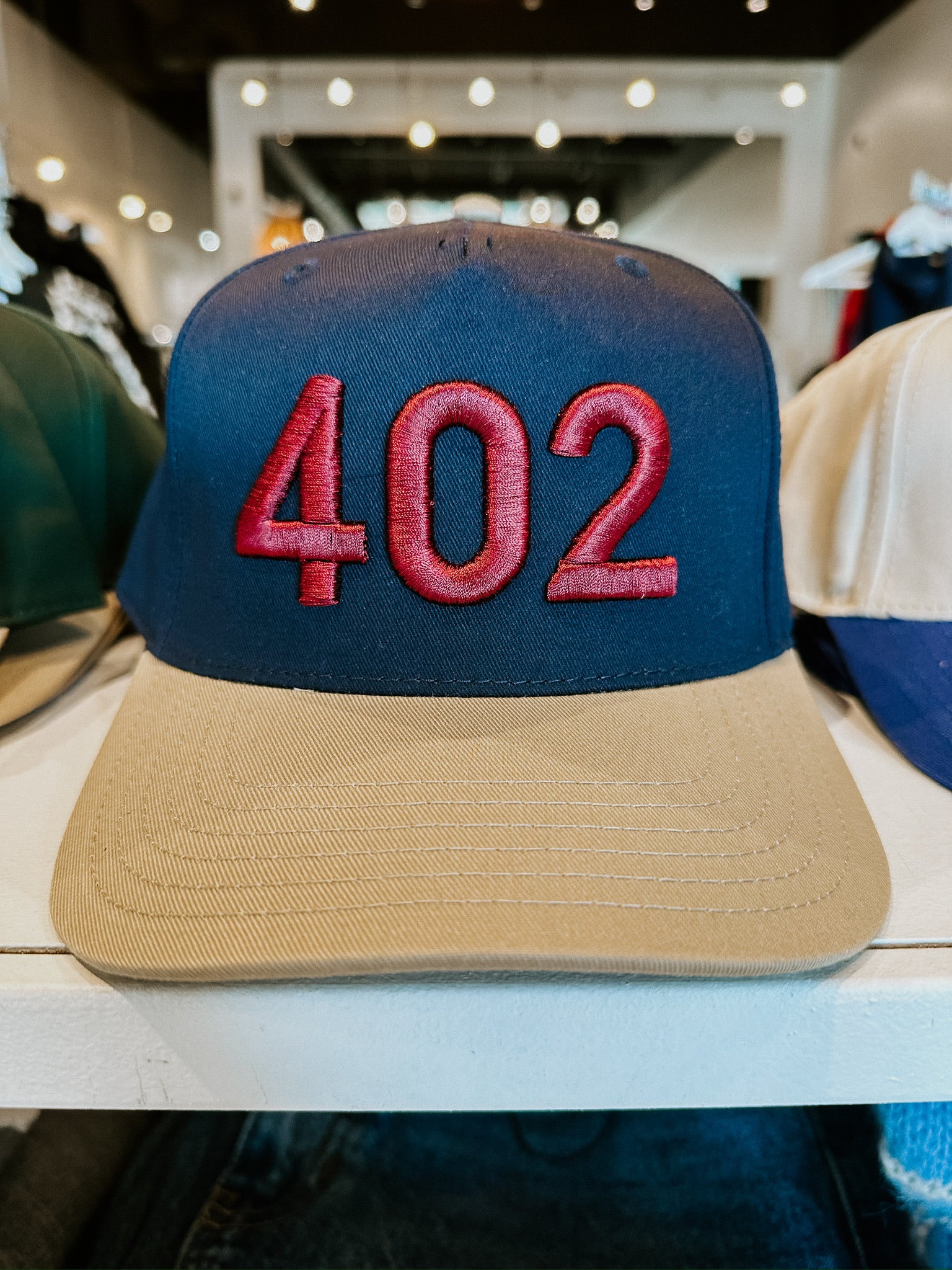 402 Hat- Navy/Maroon