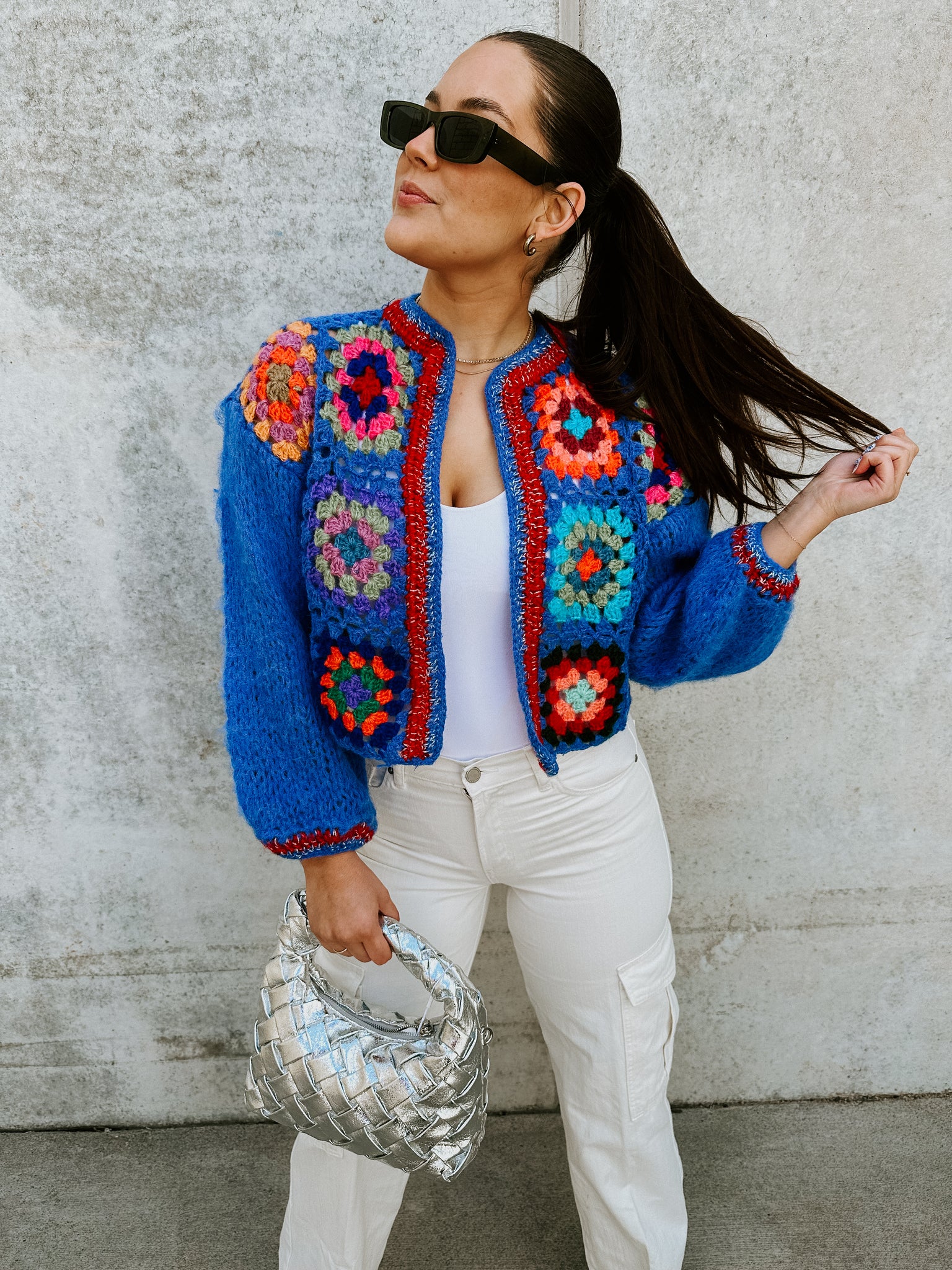 Embroidered Crochet Cardi