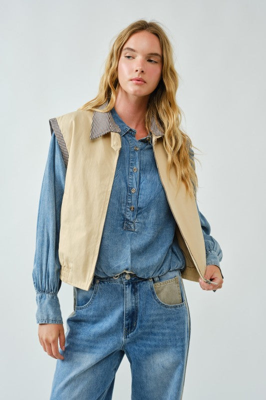 Chelsie Double Collar Vest