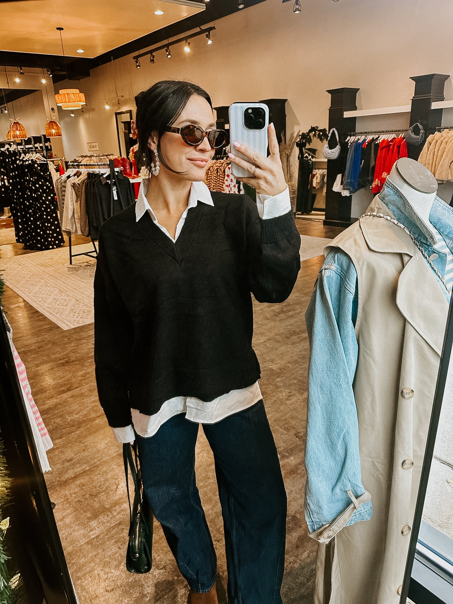 Cecilia Collared V-Neck Sweater