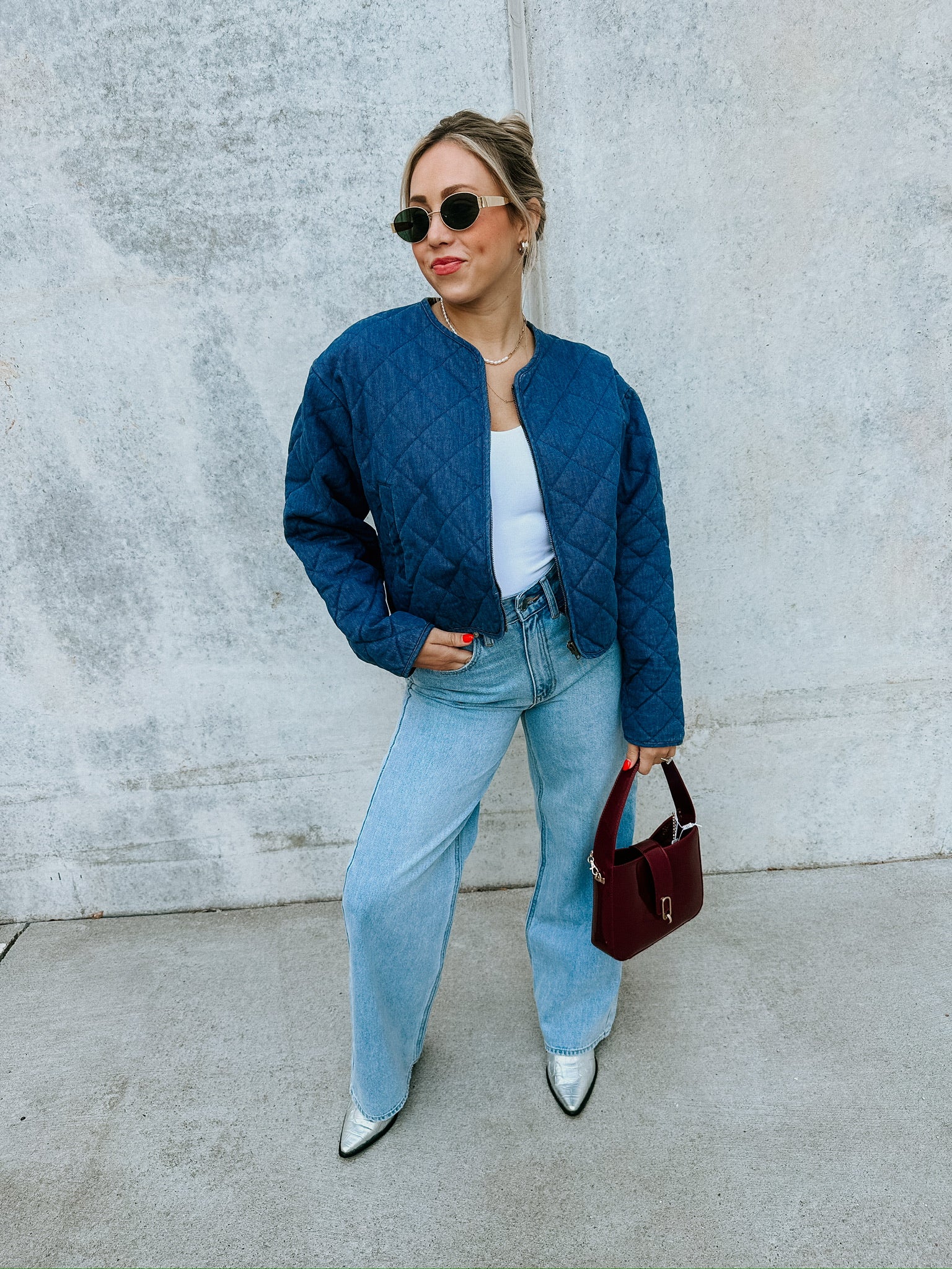 Sadie Quilted Denim Jacket