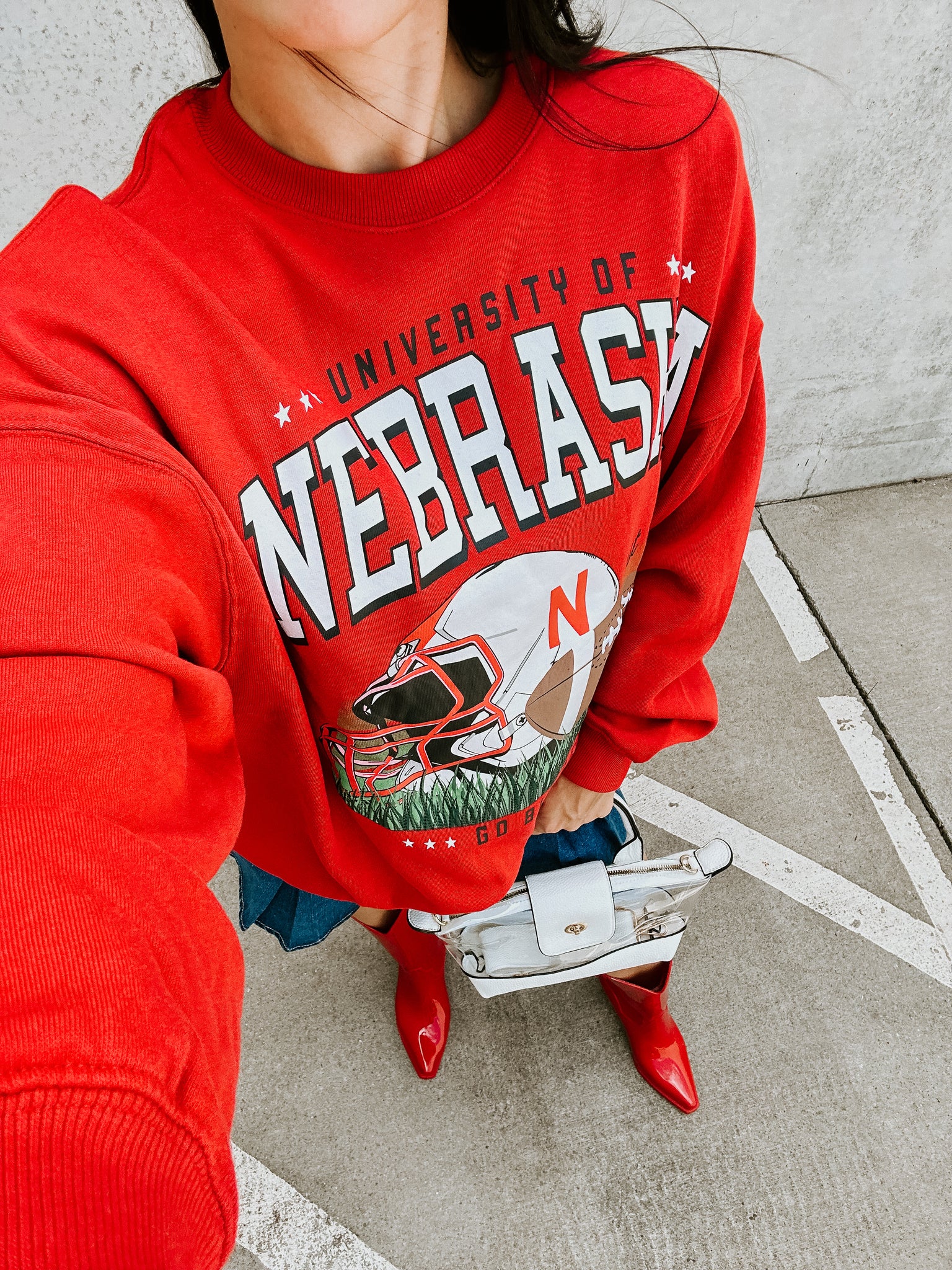 Nebraska Helmet Crewneck