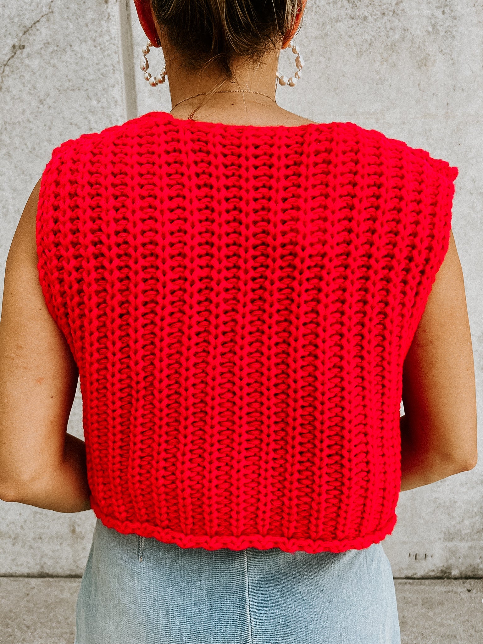 RESTOCK: Poppy Sweater Vest- Red