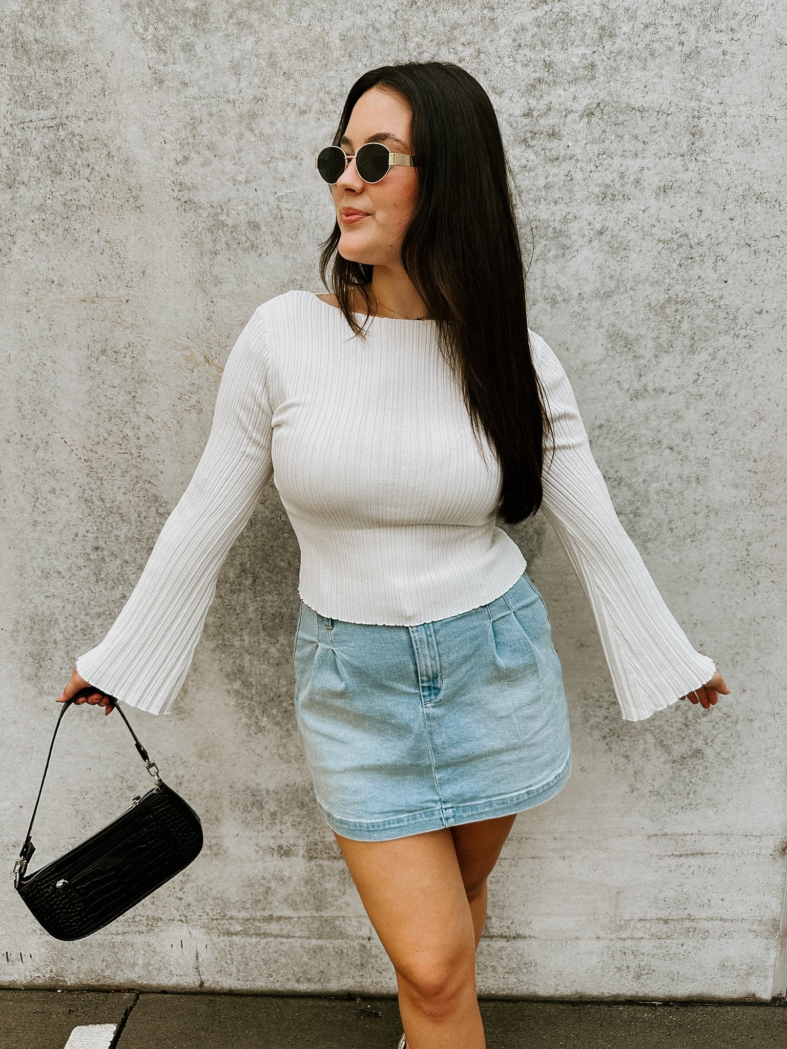 Taryn Rib Knit Top- White