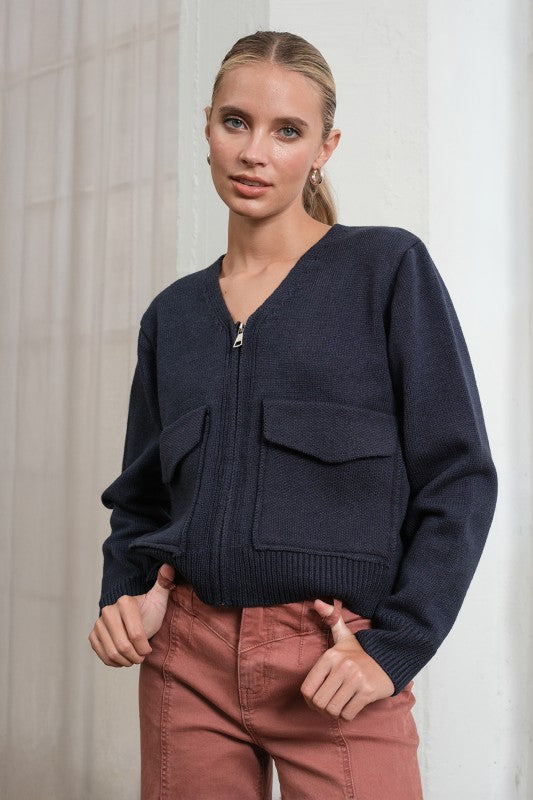 Norah Zip-Up Cardigan