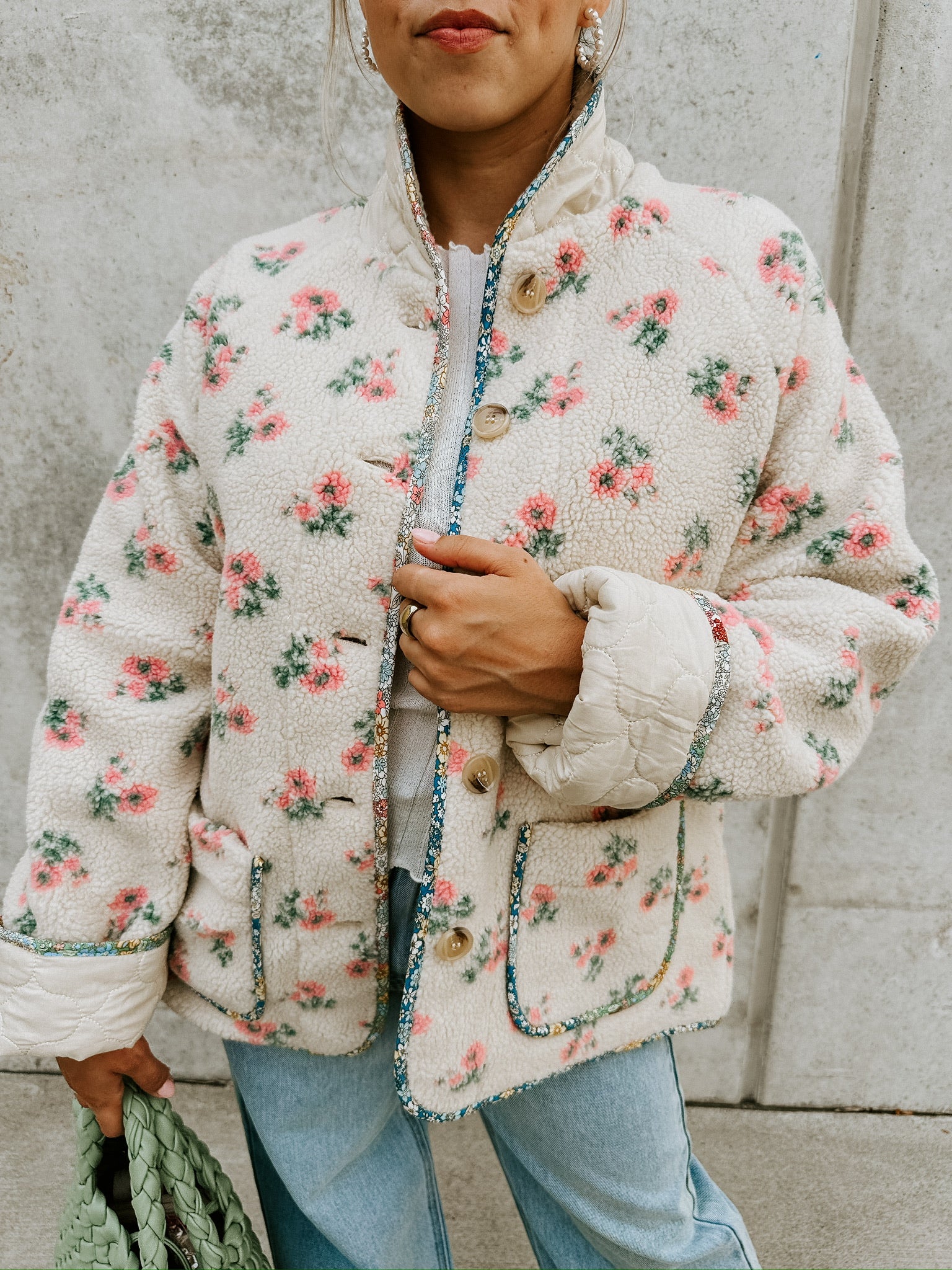 Ellie Floral Sherpa Jacket