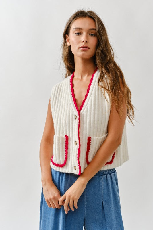 Hattie Contrast Sweater Vest