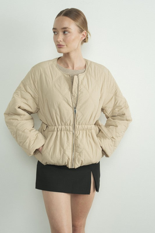 Tara Taupe Quilted Jacket