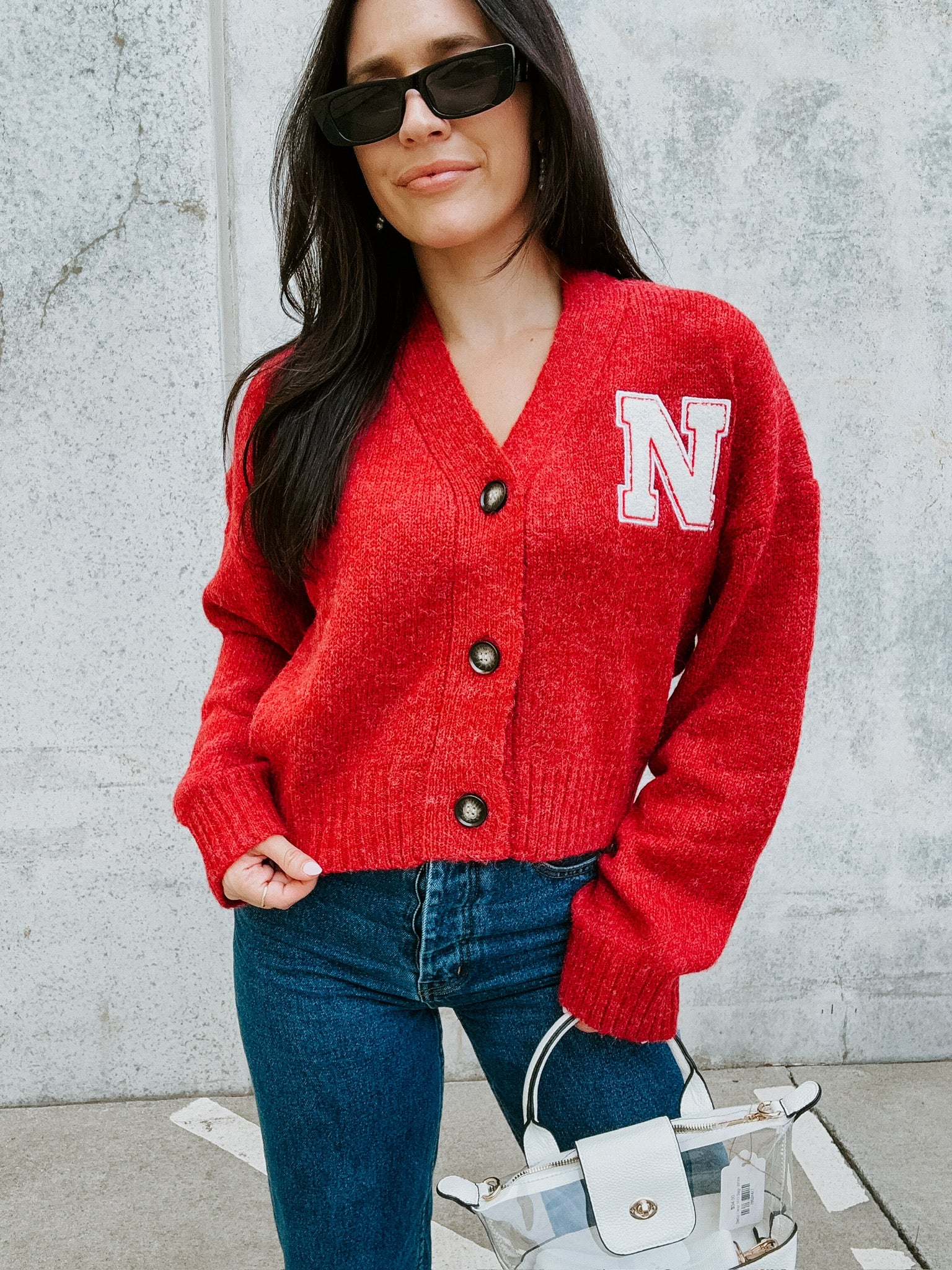 Nebraska Chenille Patch Cardigan