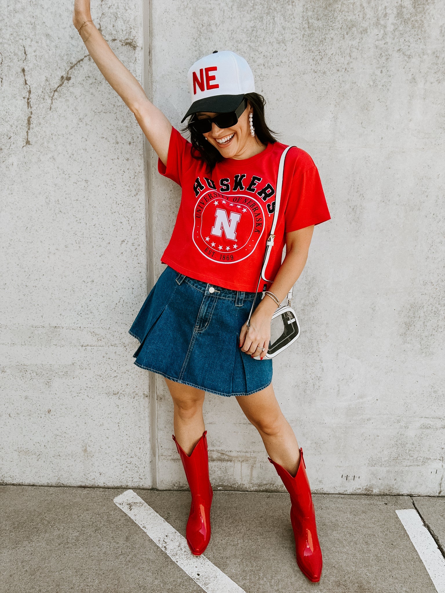 Huskers Crop Tee