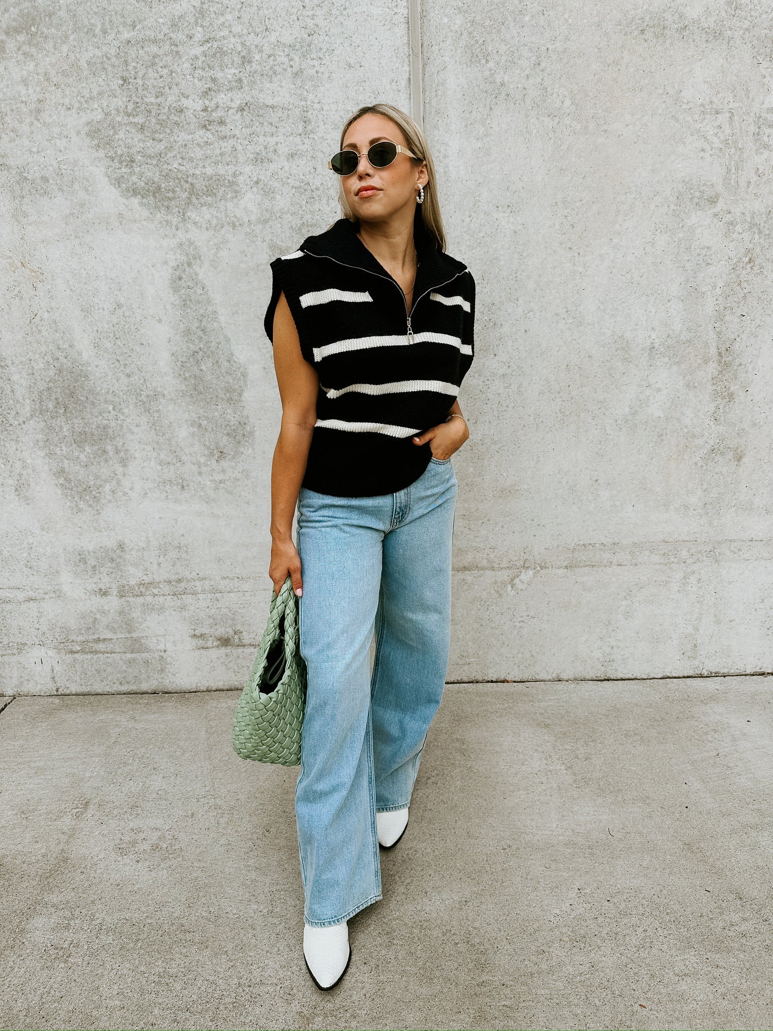 Addie Stripe Sweater Vest – Mauve Clothing Boutique