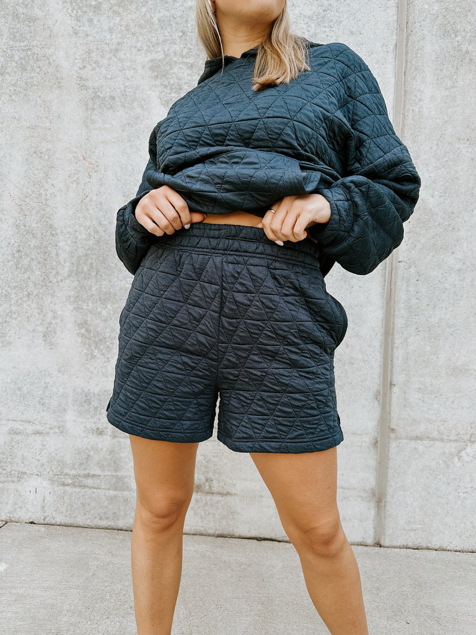 Midnight Quilted Shorts
