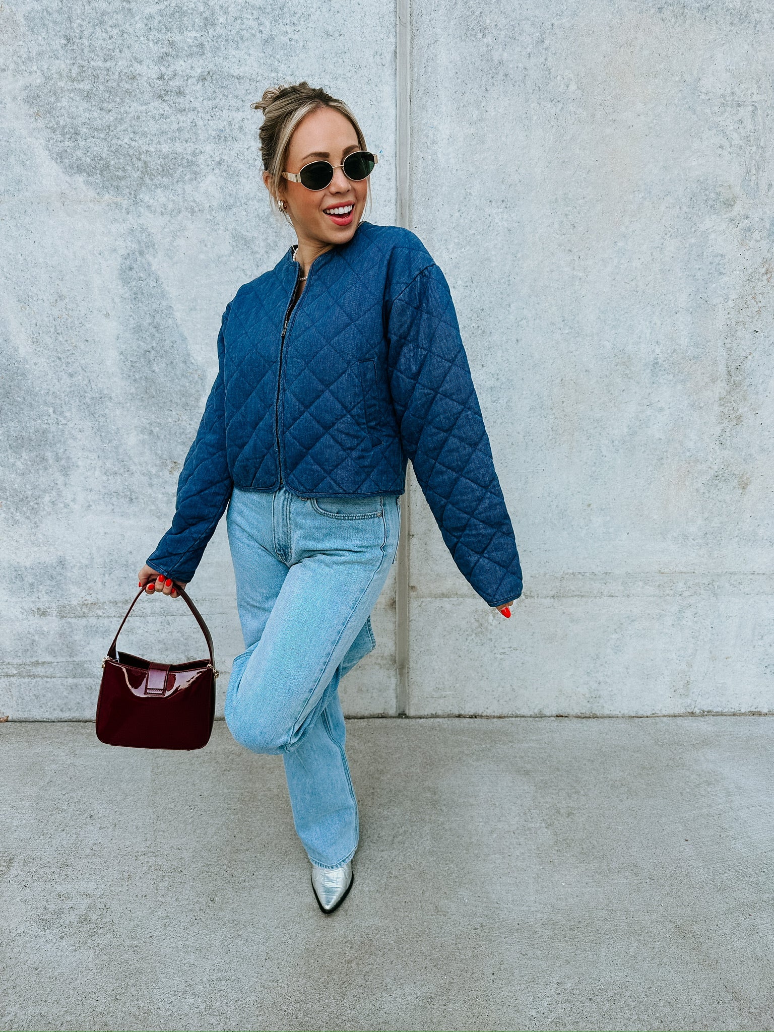 Sadie Quilted Denim Jacket