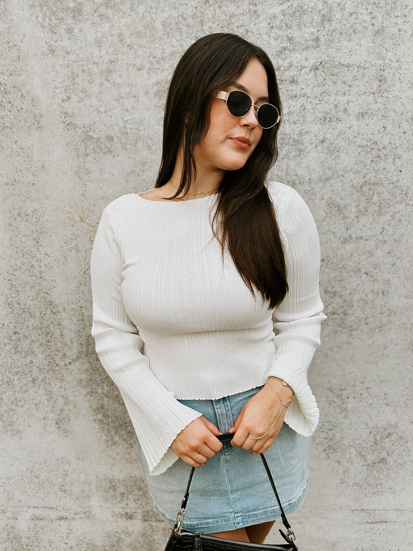 Taryn Rib Knit Top- White