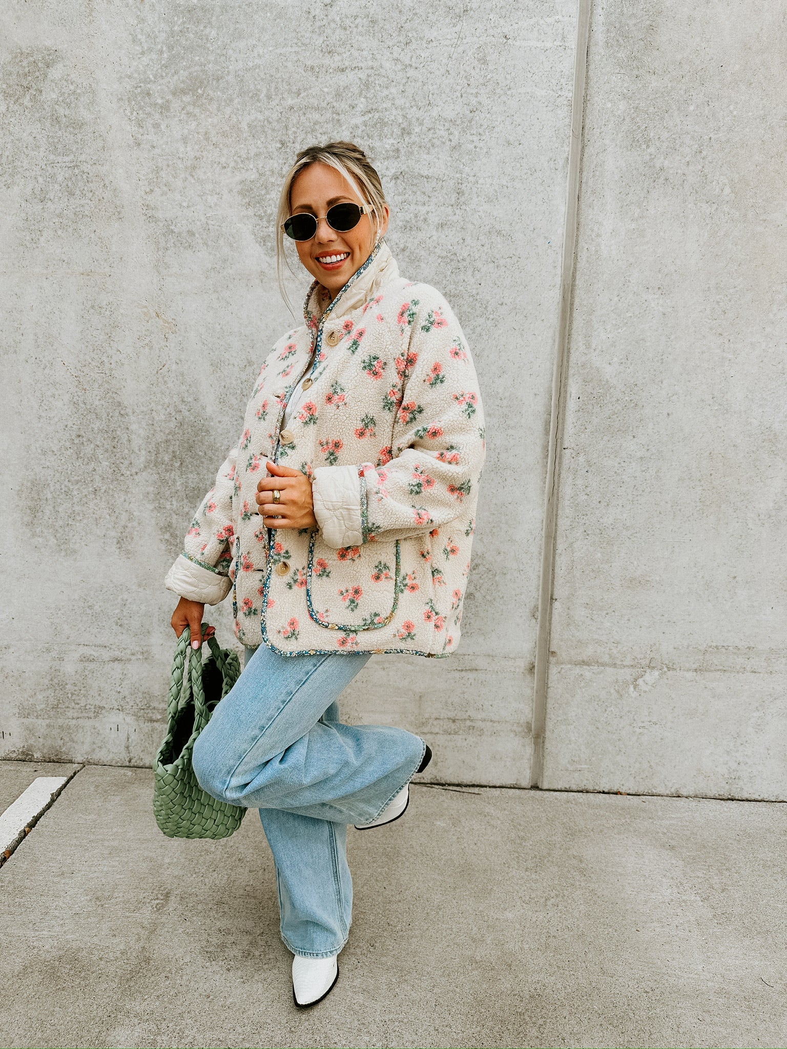 Ellie Floral Sherpa Jacket