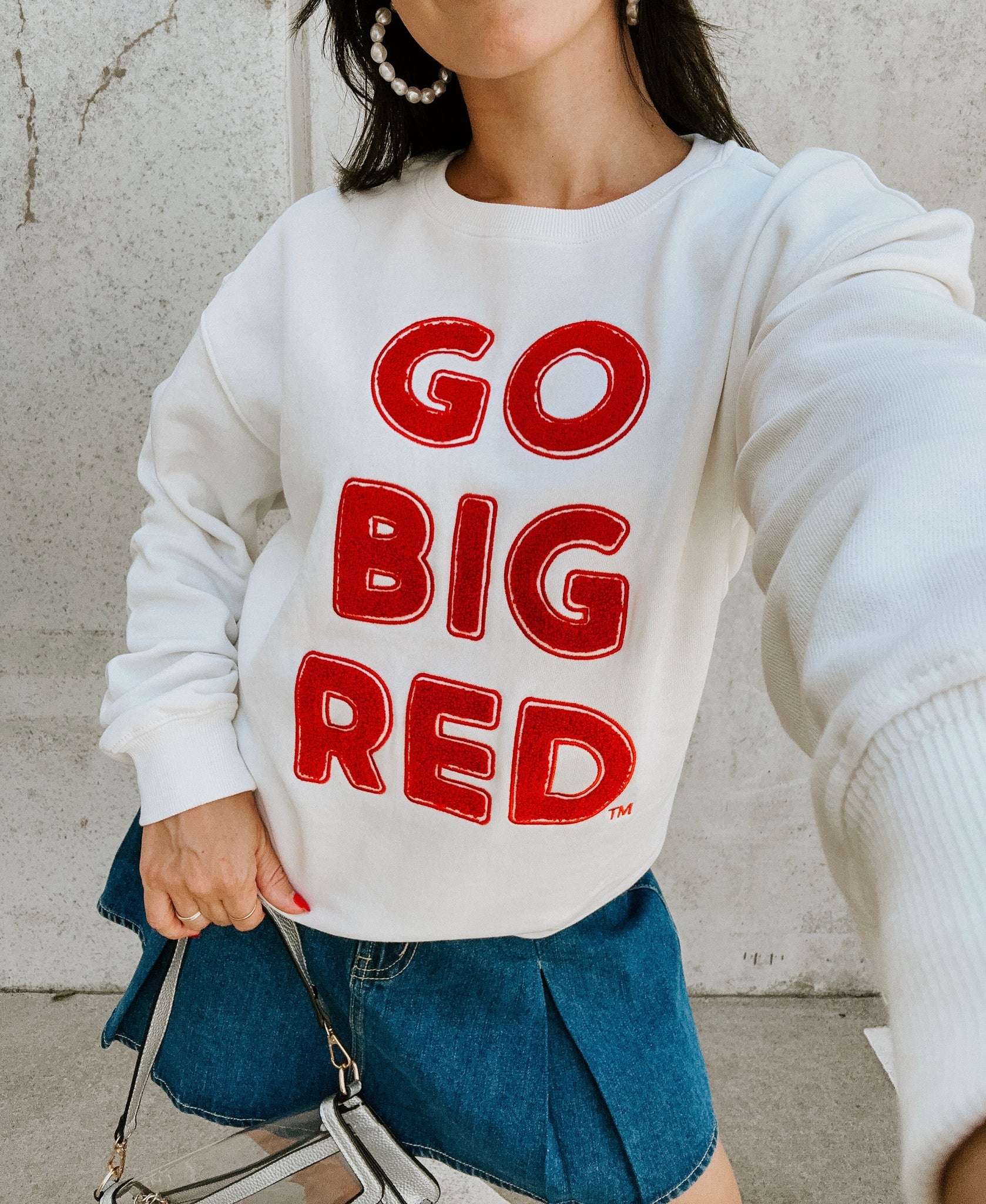 Go Big Red Chenille Crewneck