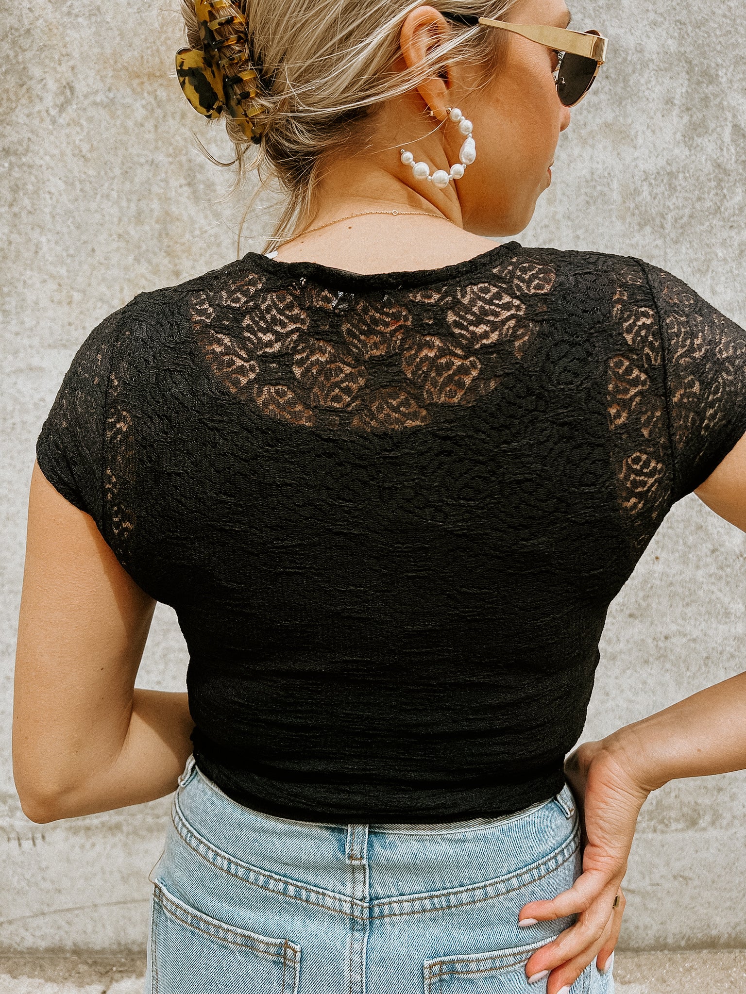 Lara Lace Top- Black