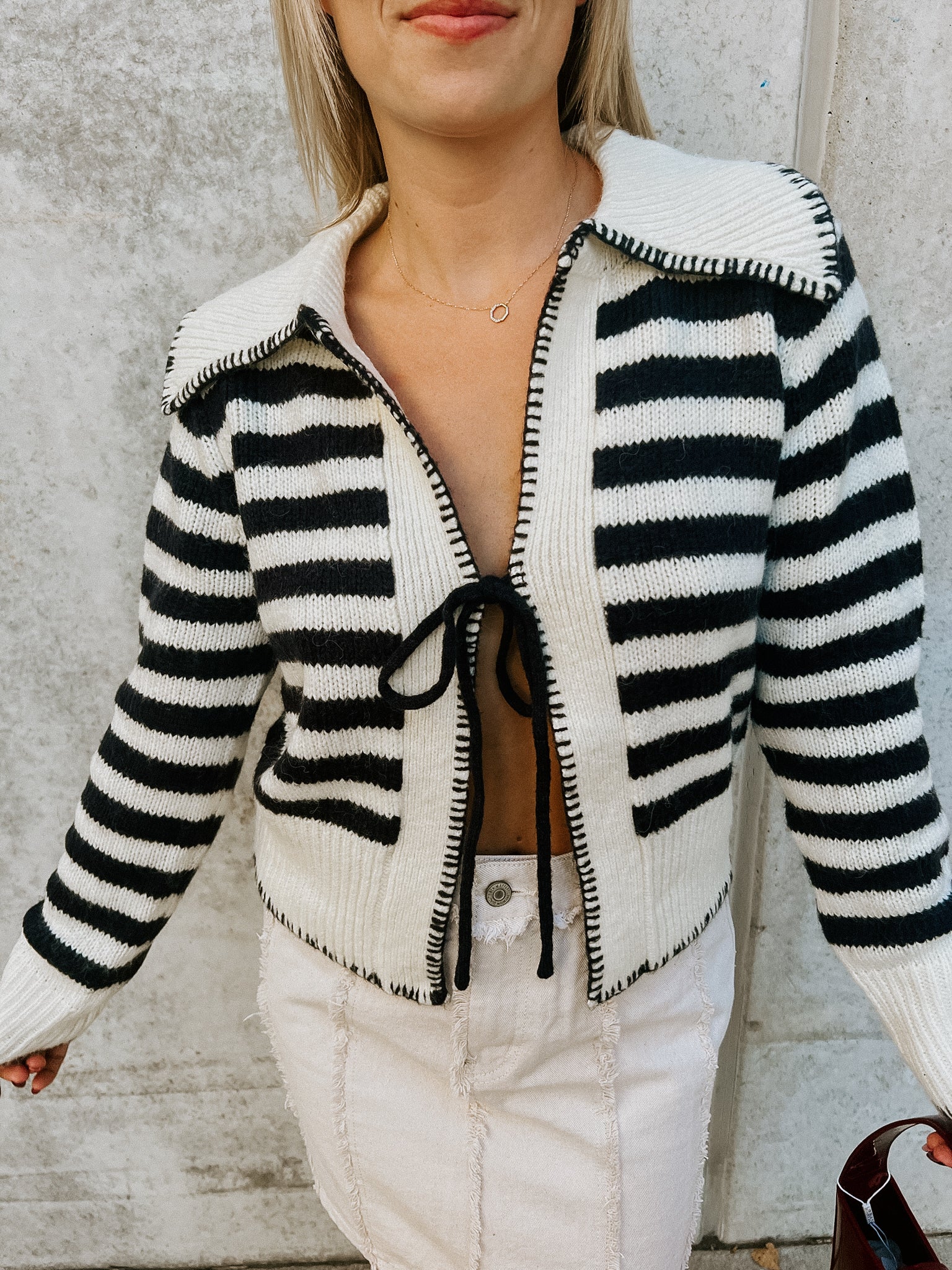 Sailor Tie Knit Cardigan