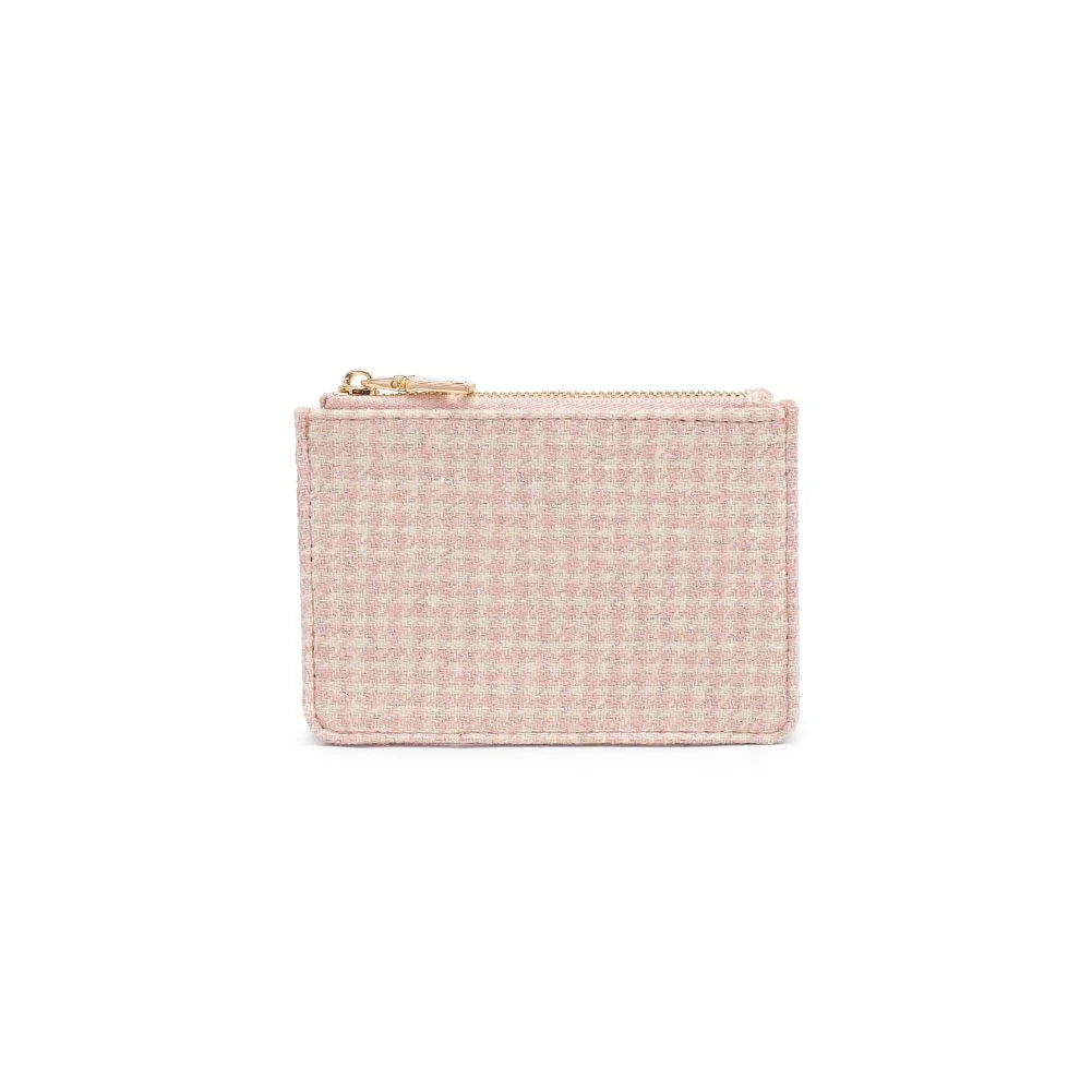 Afina Houndstooth Card Holder- Pink