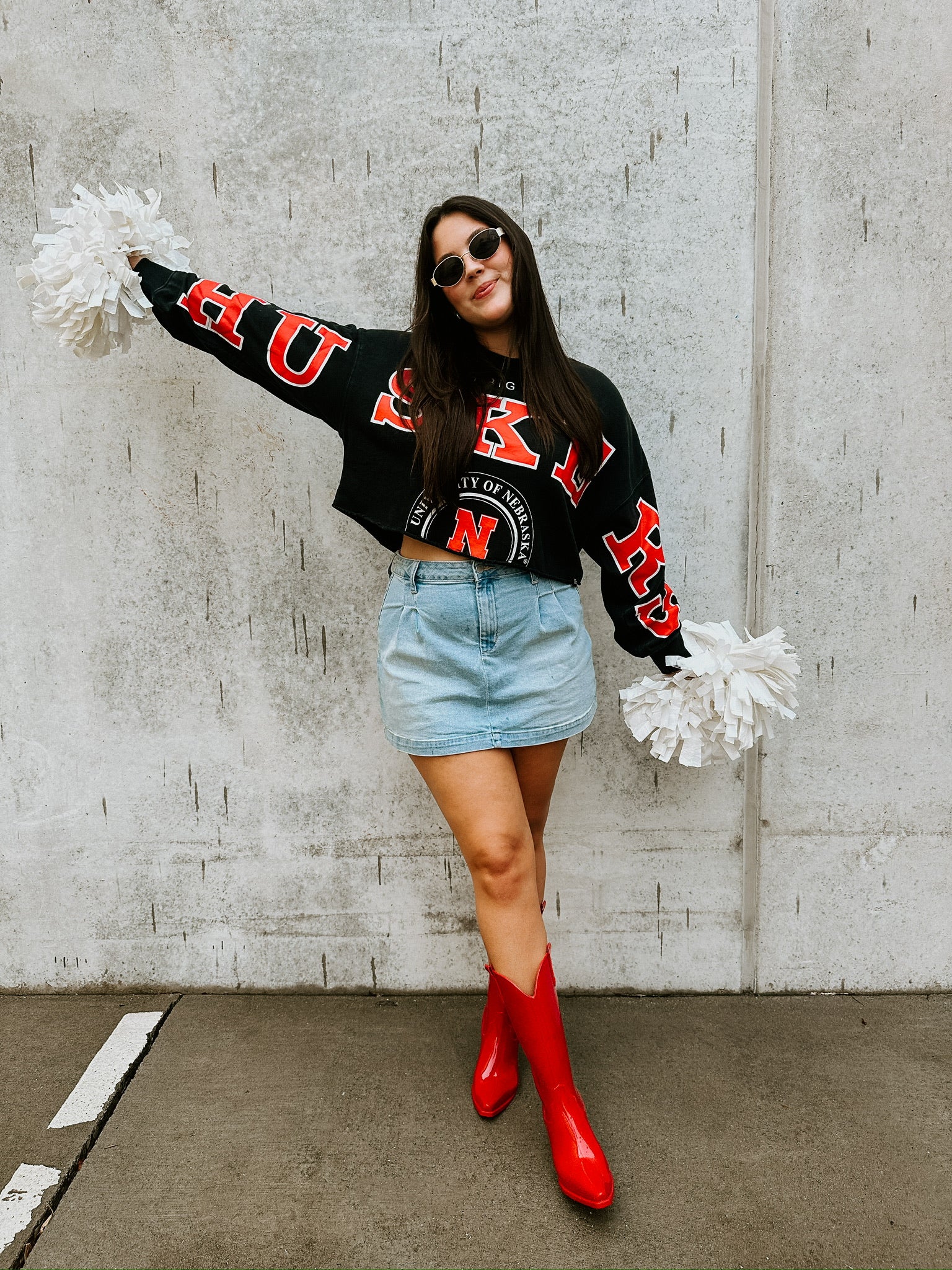 Nebraska Split Cropped Long sleeve