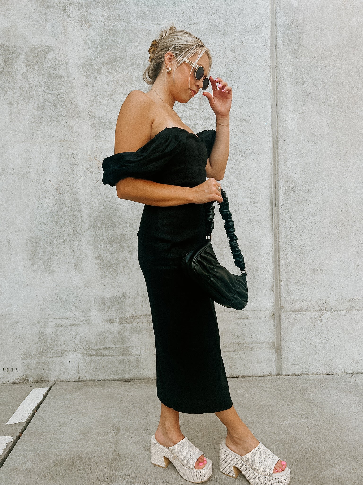 Opal Off-Shoulder Midi Dress