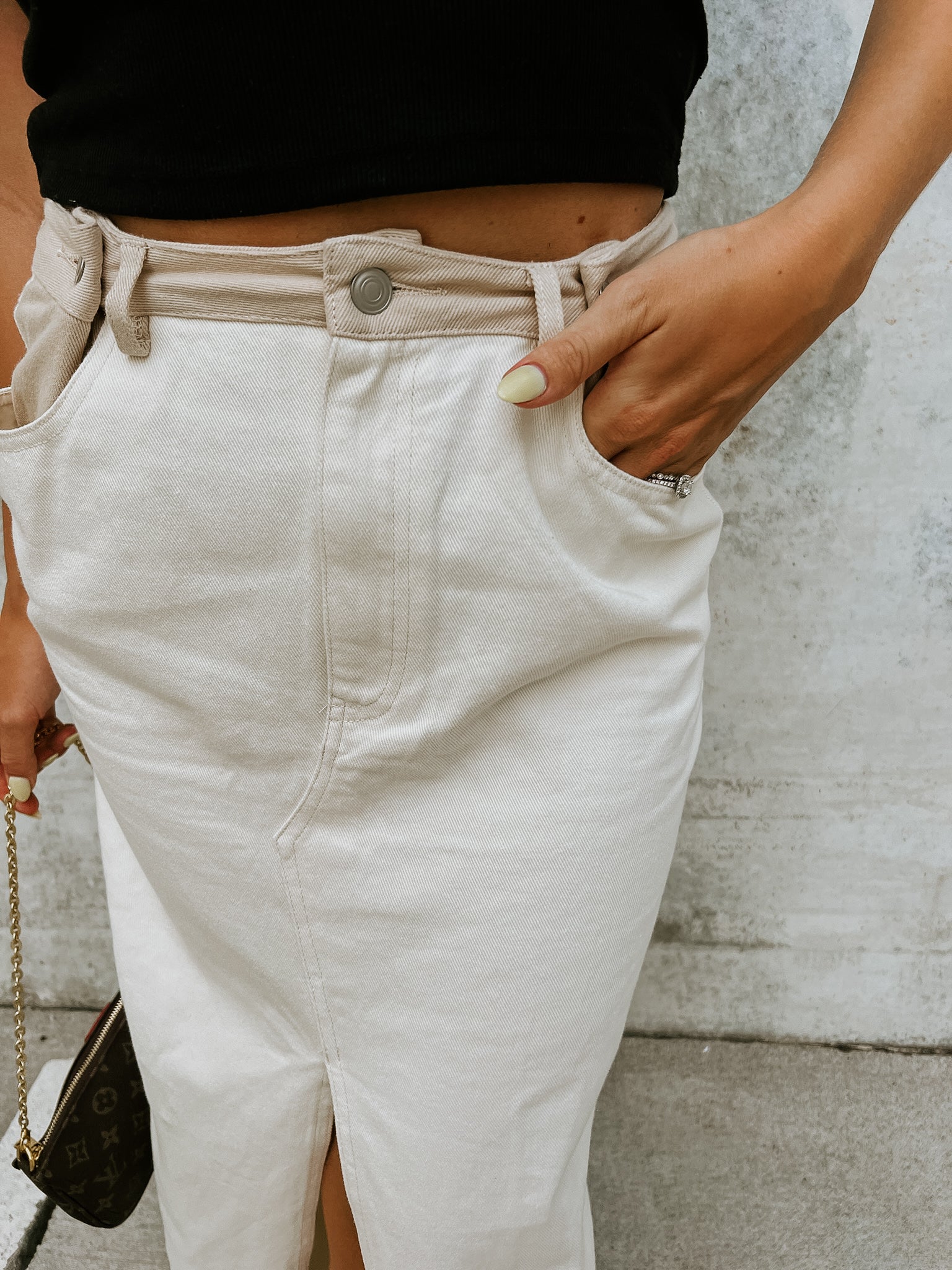 Two Tone Denim Skirt