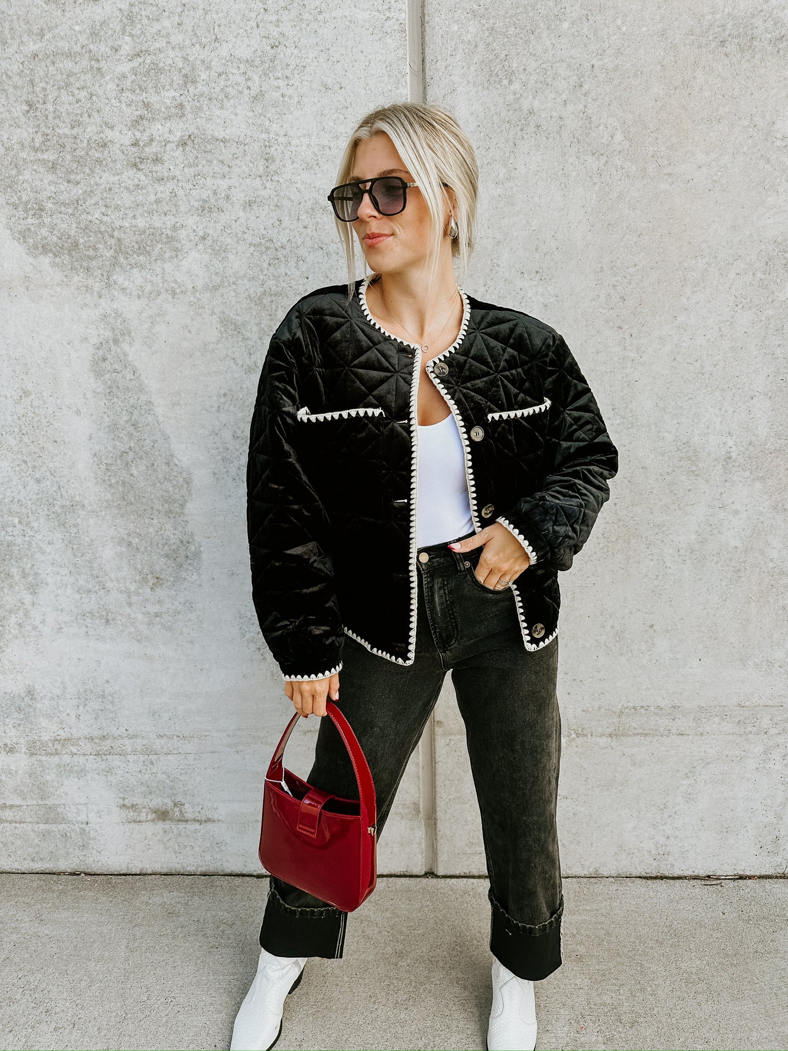 Christine Velvet Contrast Jacket